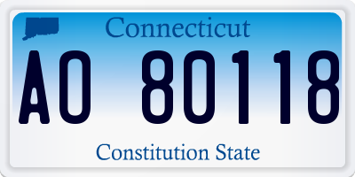 CT license plate AO80118