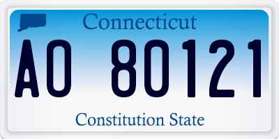 CT license plate AO80121