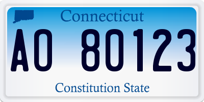 CT license plate AO80123