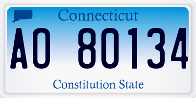 CT license plate AO80134
