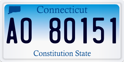 CT license plate AO80151