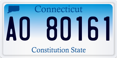CT license plate AO80161