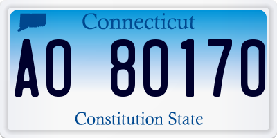 CT license plate AO80170