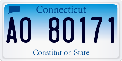 CT license plate AO80171