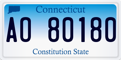 CT license plate AO80180