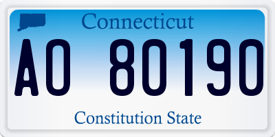 CT license plate AO80190