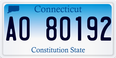 CT license plate AO80192