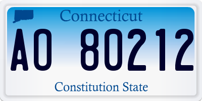 CT license plate AO80212
