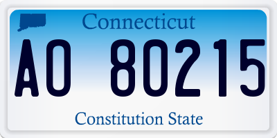 CT license plate AO80215