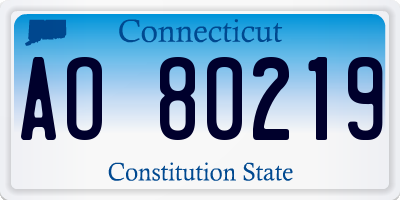 CT license plate AO80219