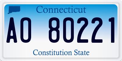 CT license plate AO80221
