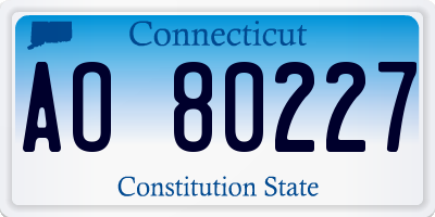 CT license plate AO80227