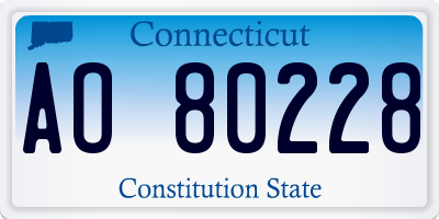 CT license plate AO80228