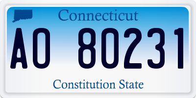 CT license plate AO80231
