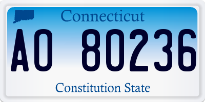 CT license plate AO80236