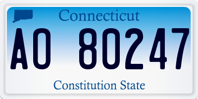 CT license plate AO80247