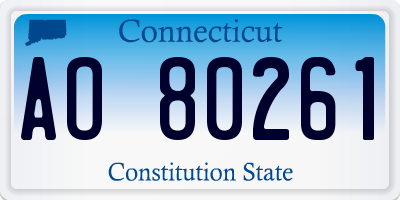 CT license plate AO80261