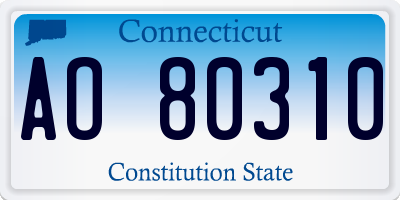 CT license plate AO80310