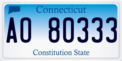 CT license plate AO80333
