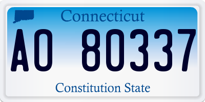 CT license plate AO80337