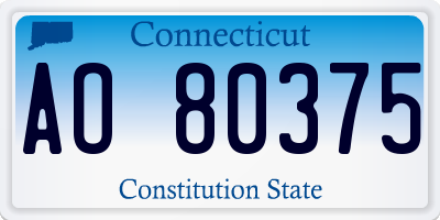 CT license plate AO80375