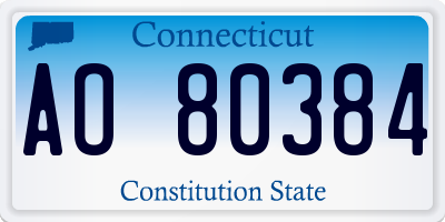 CT license plate AO80384