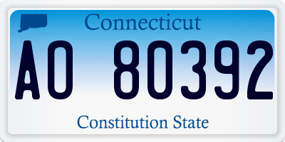 CT license plate AO80392