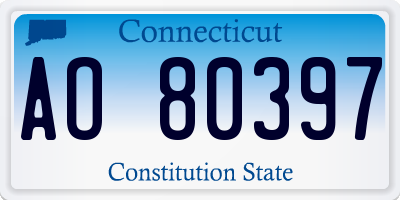 CT license plate AO80397