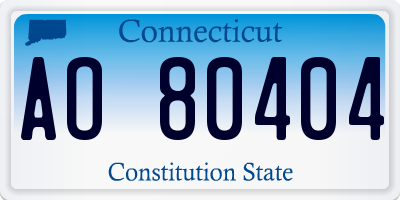 CT license plate AO80404