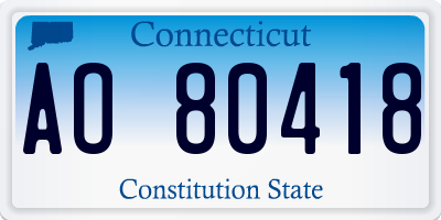 CT license plate AO80418