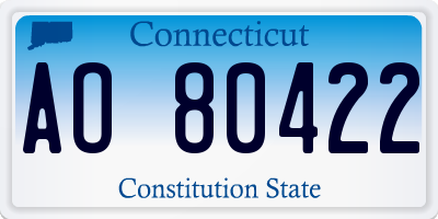 CT license plate AO80422
