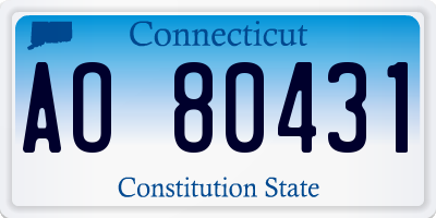 CT license plate AO80431