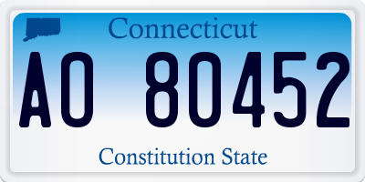 CT license plate AO80452