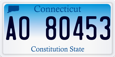CT license plate AO80453