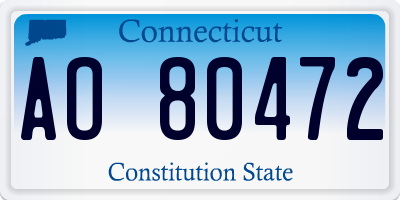CT license plate AO80472