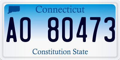 CT license plate AO80473