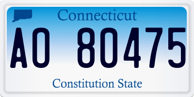 CT license plate AO80475