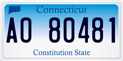 CT license plate AO80481