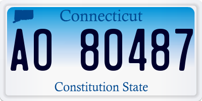 CT license plate AO80487