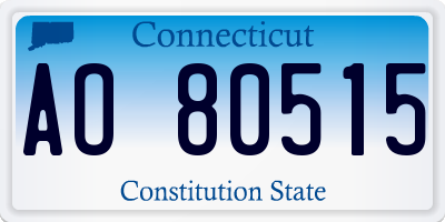 CT license plate AO80515