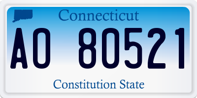 CT license plate AO80521