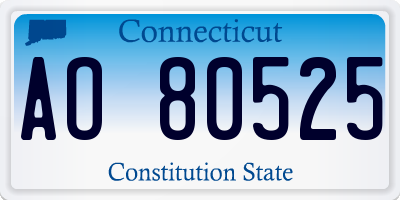 CT license plate AO80525