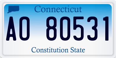 CT license plate AO80531