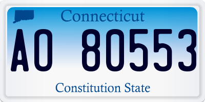 CT license plate AO80553