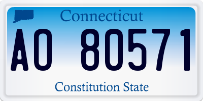 CT license plate AO80571