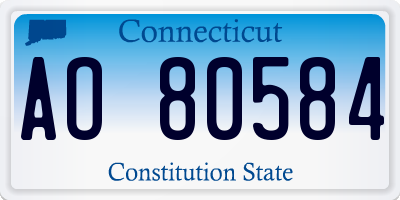 CT license plate AO80584