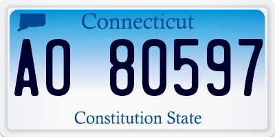 CT license plate AO80597