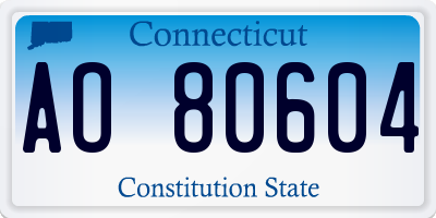CT license plate AO80604