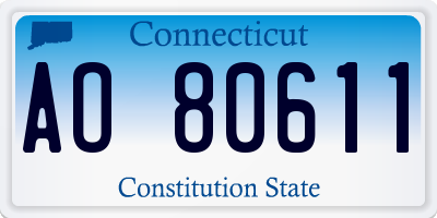 CT license plate AO80611