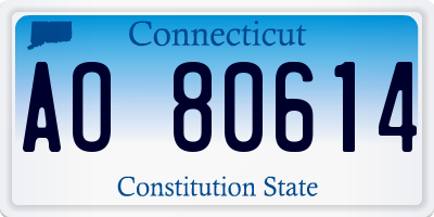 CT license plate AO80614